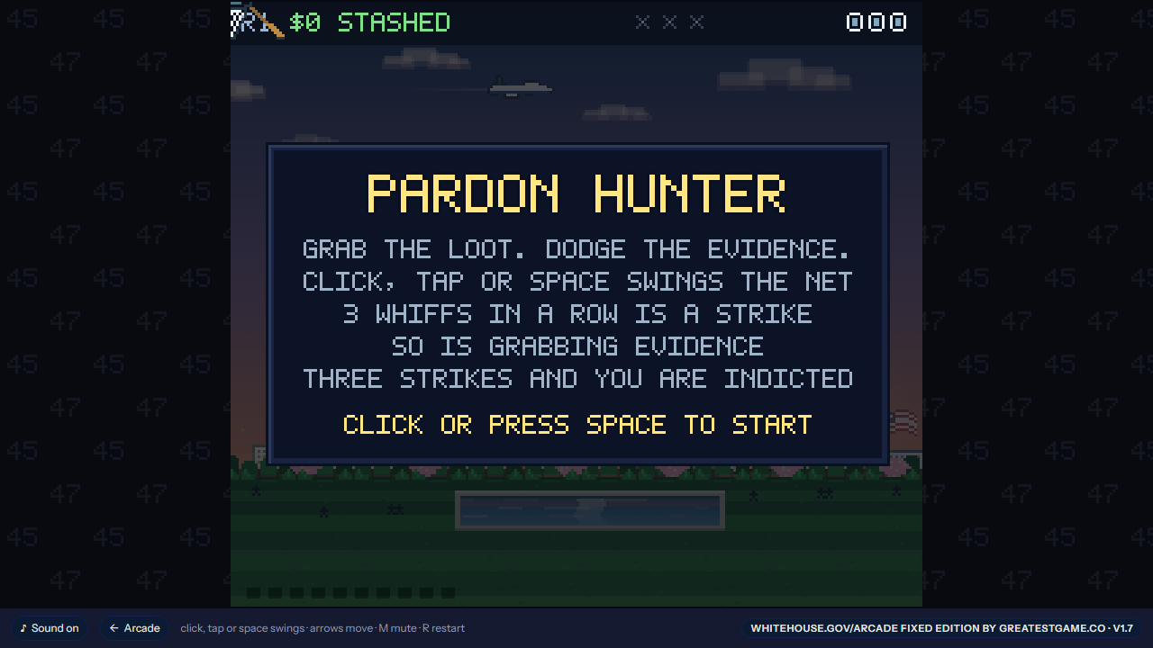 Pardon Hunter, the fixed edition's title screen